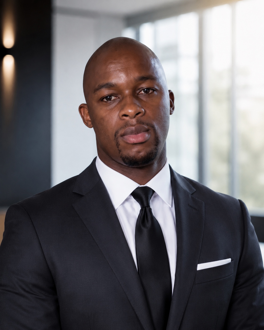Portrait of a man in a dark suit and tie